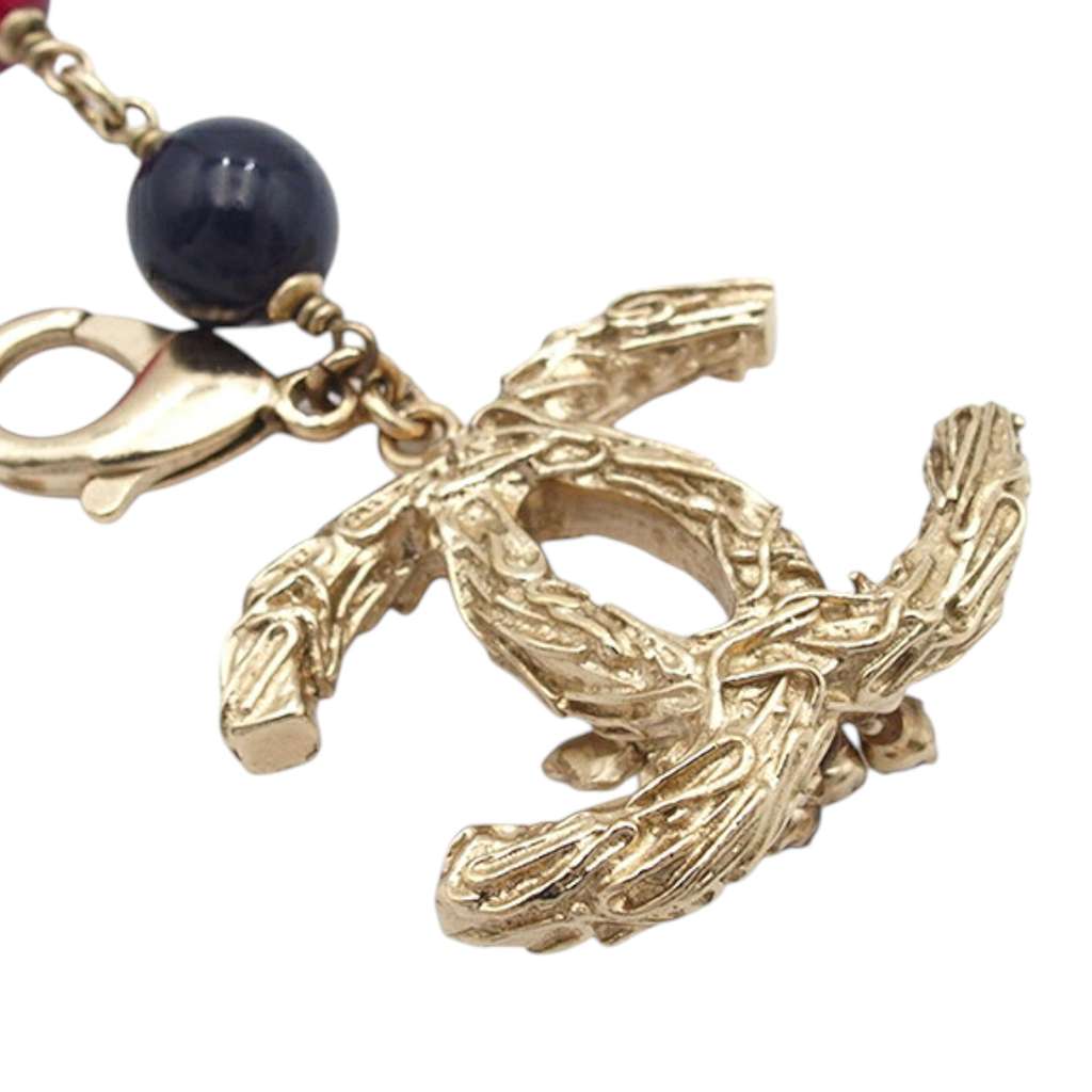 Chanel CC Gold Plated Faux Pearl Beaded Bracelet - 2