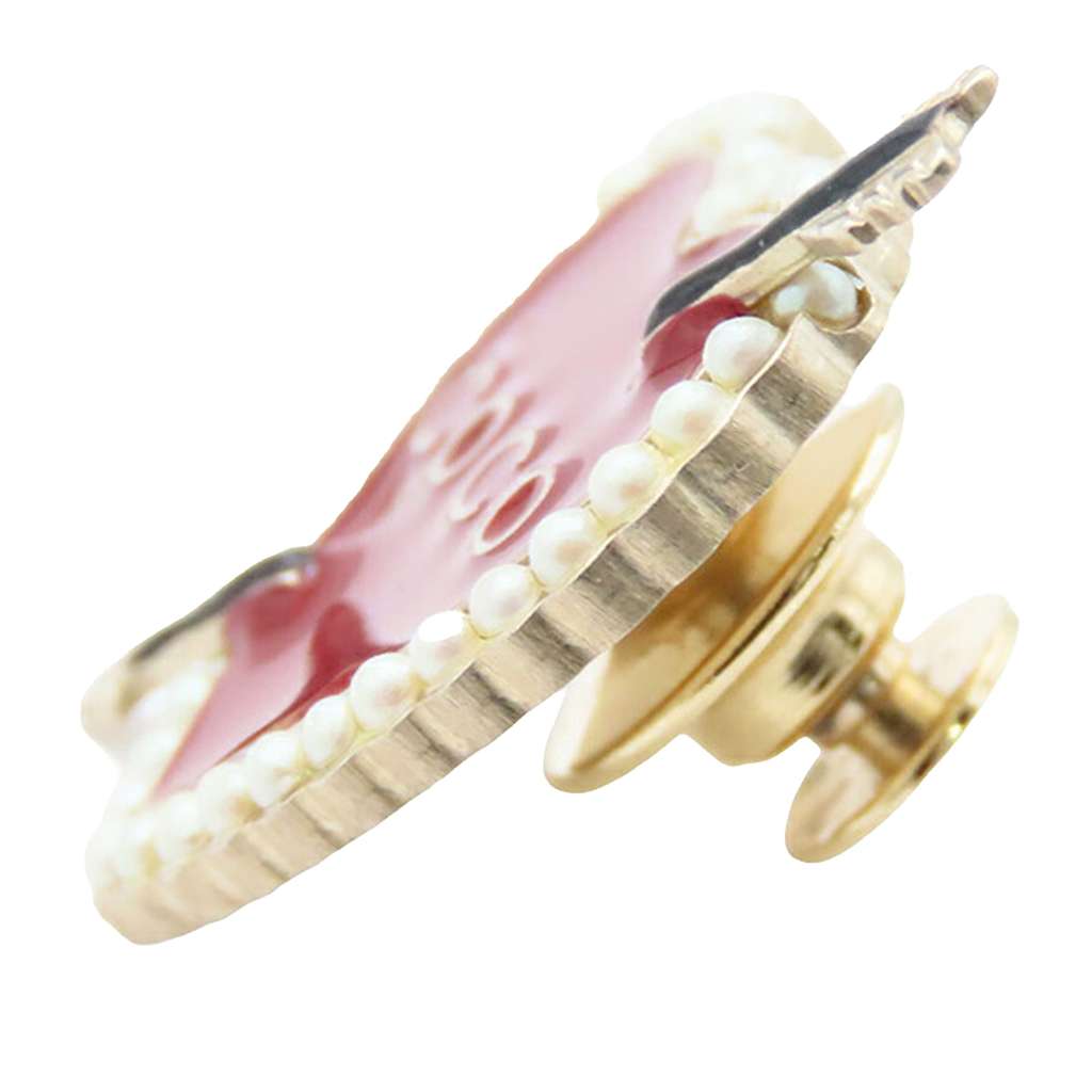 Chanel Gold Plated Enamel Faux Pearl Coco Heart and Arrow Brooch - 2