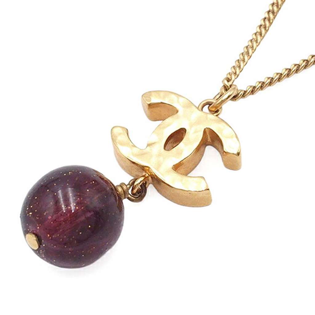 Chanel Gold Plated CC Bead Drop Necklace - 2