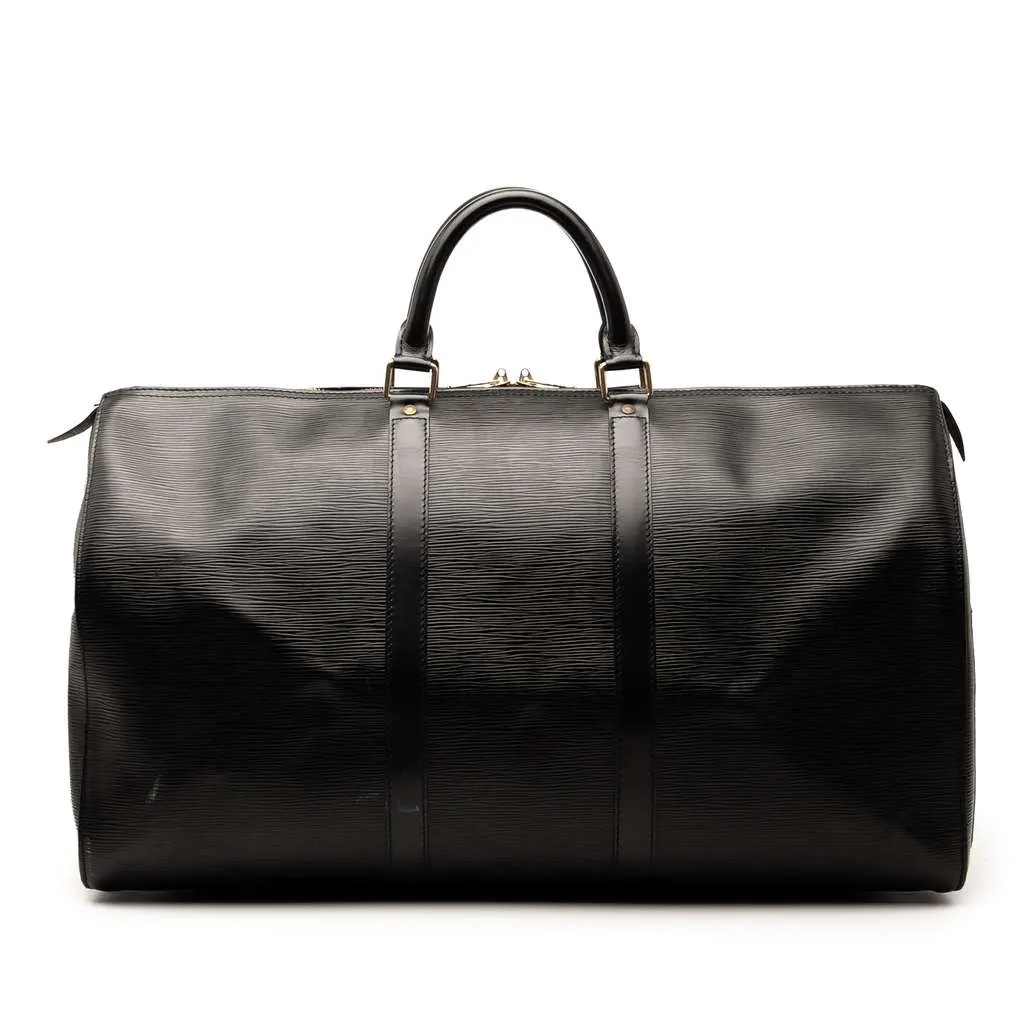 Louis Vuitton Epi Keepall 50 Black Leather Good - Front View