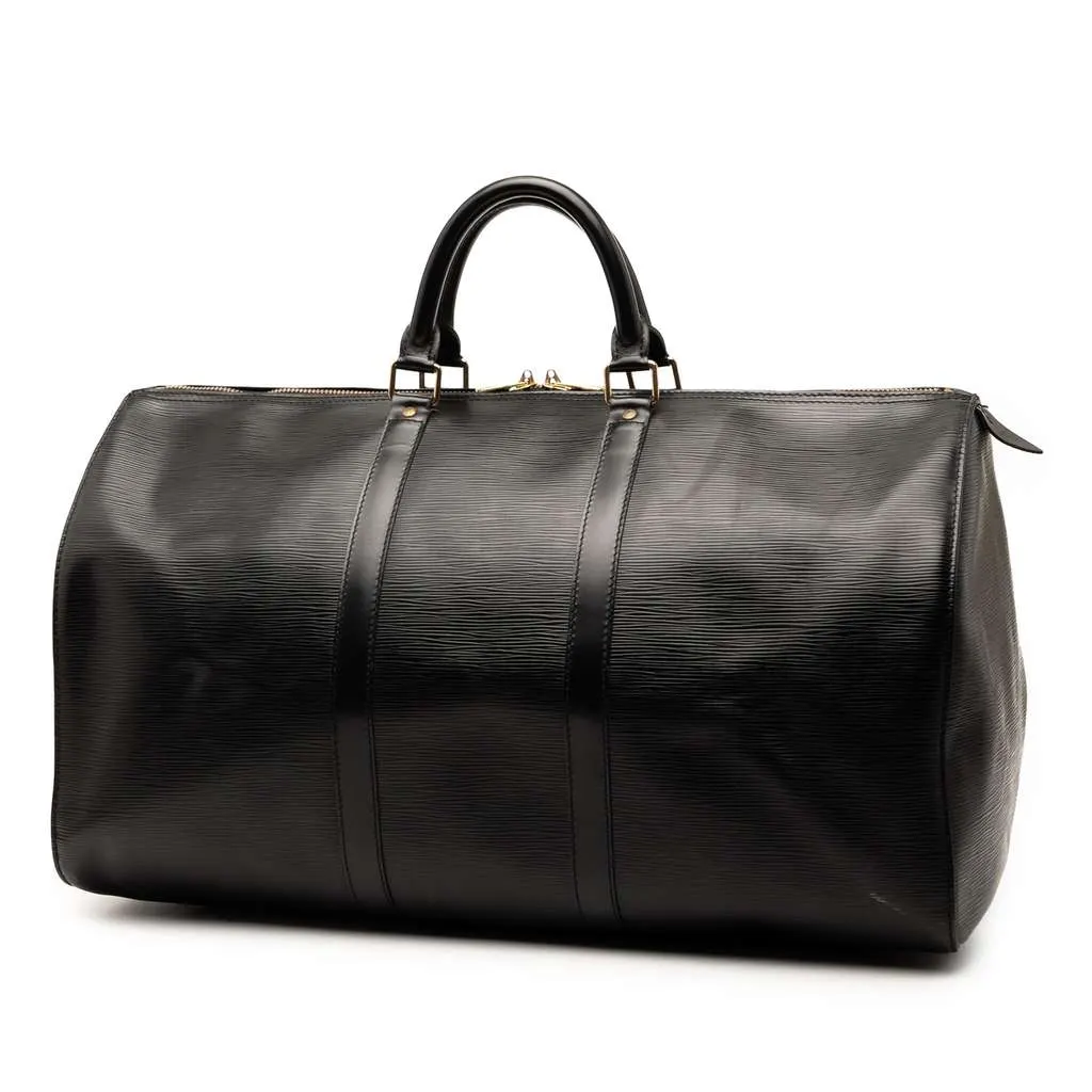 Louis Vuitton Epi Keepall 50 Black Leather Good - Back View