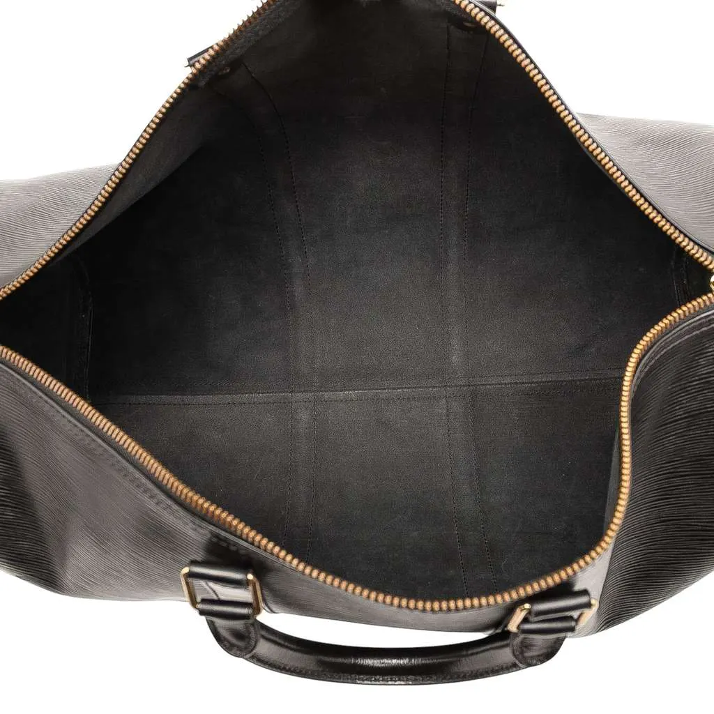 Louis Vuitton Epi Keepall 50 Black Leather Good - Model View