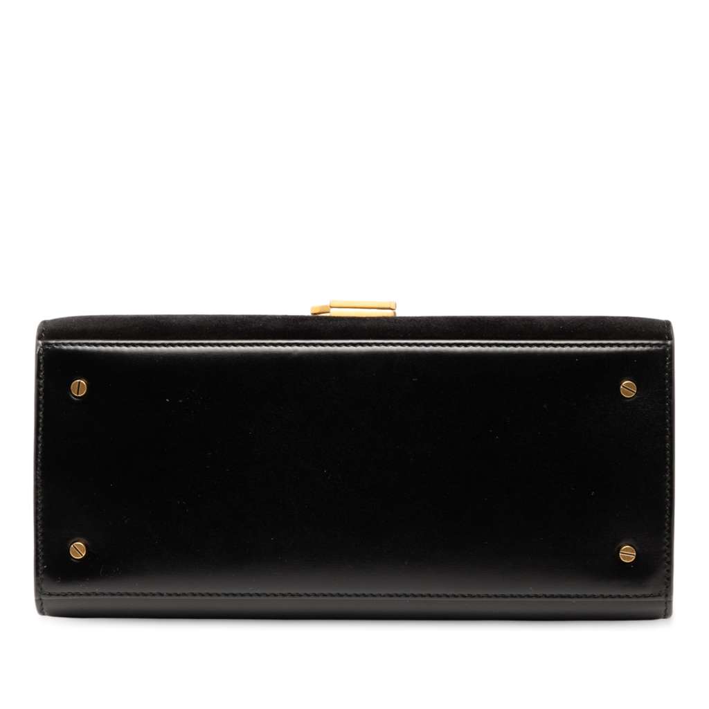 Saint Laurent Medium Calfskin and Suede Classic Monogram Cassandra Top Handle Bag - 3