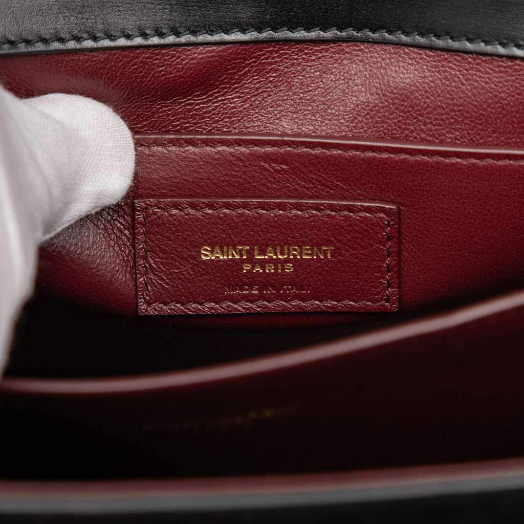 Saint Laurent Medium Calfskin and Suede Classic Monogram Cassandra Top Handle Bag - 5