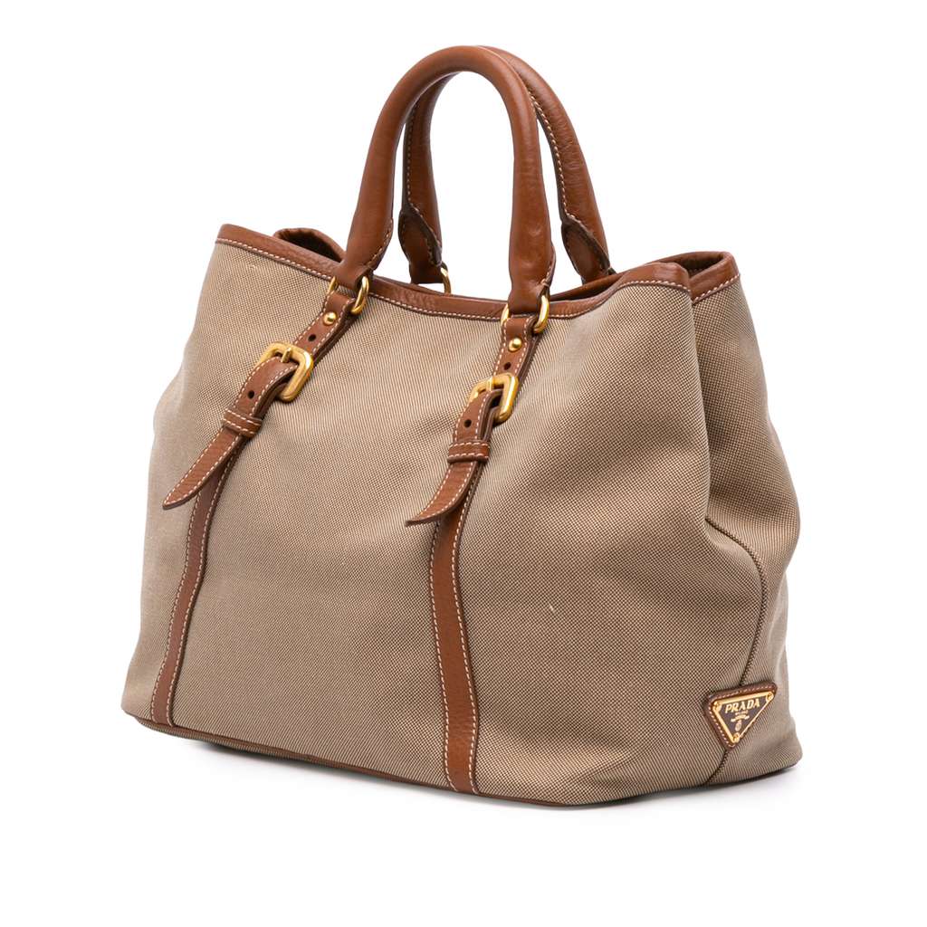 Prada Canvas Canapa Logo Bow Satchel - 2