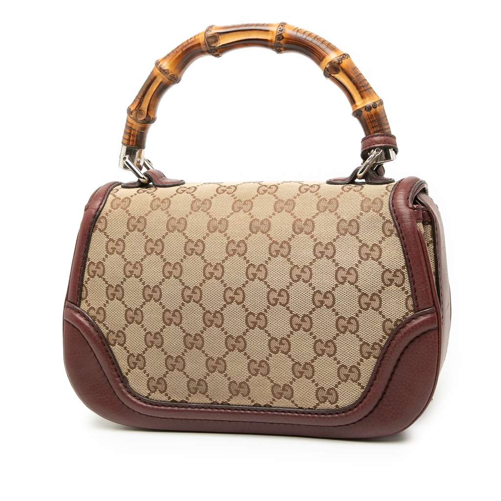 Gucci Medium GG Canvas Bamboo Top Handle Bag - 2