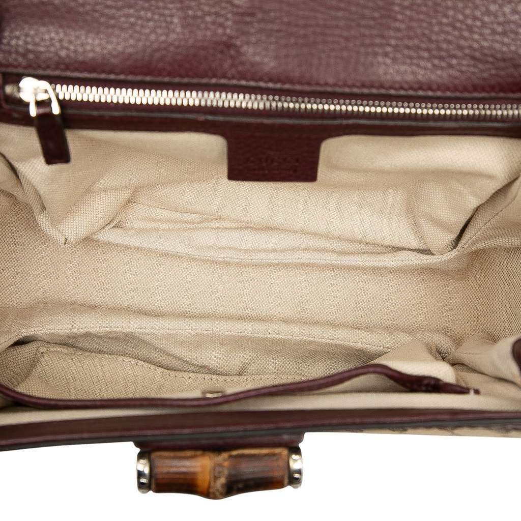 Gucci Medium GG Canvas Bamboo Top Handle Bag - 4