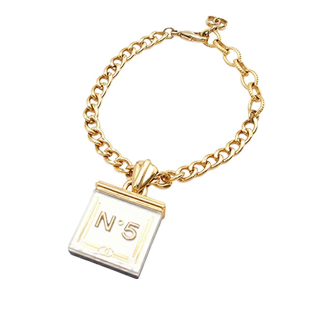 Chanel Gold Plated Resin No 5 Charm Bracelet - 2