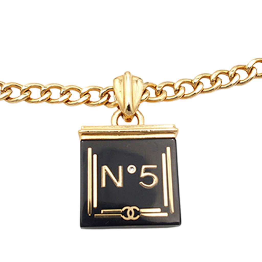 Chanel Gold Plated Resin No 5 Charm Bracelet - 4