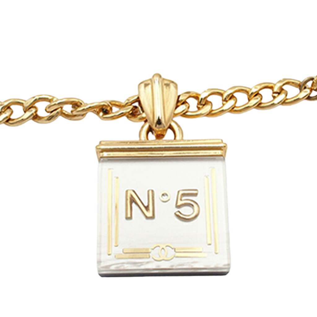 Chanel Gold Plated Resin No 5 Charm Bracelet - 5