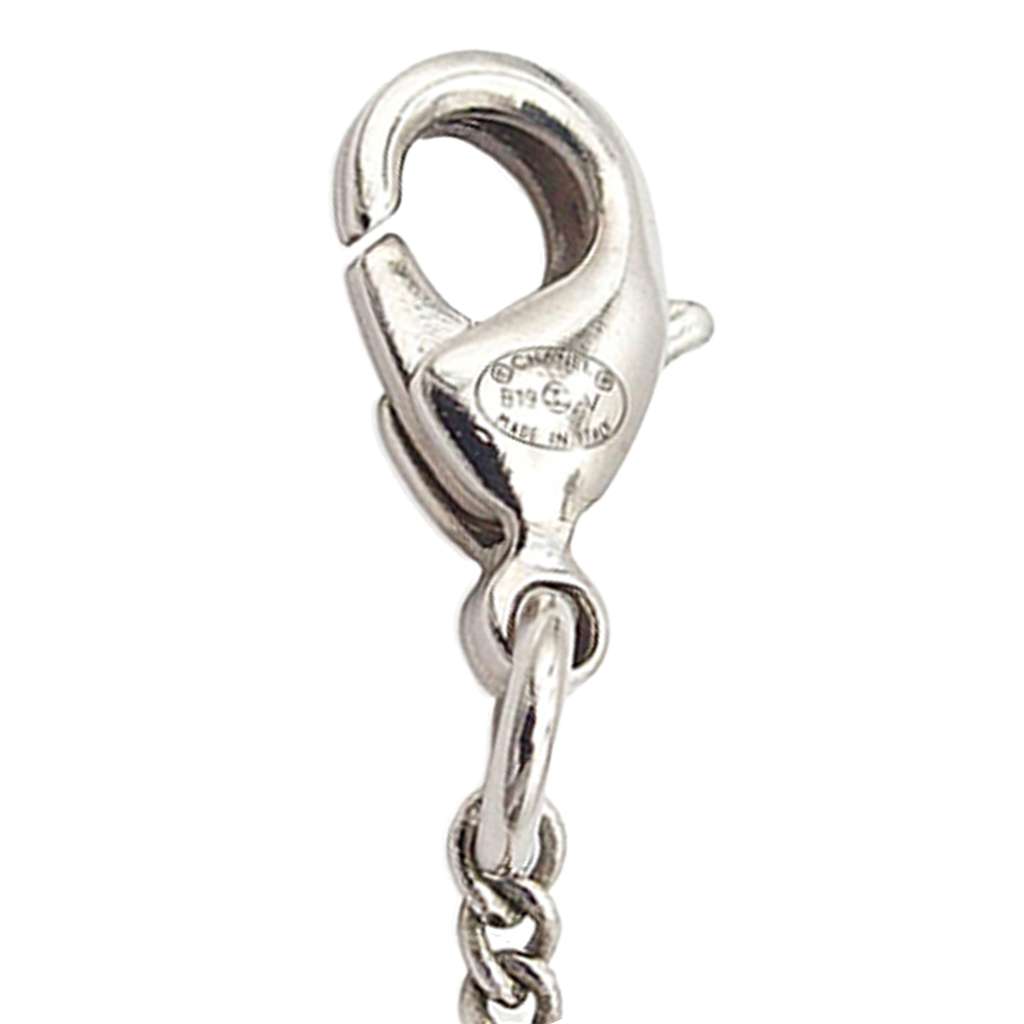 Chanel CC Silver Plated Rhinestones Pendant Necklace - 5