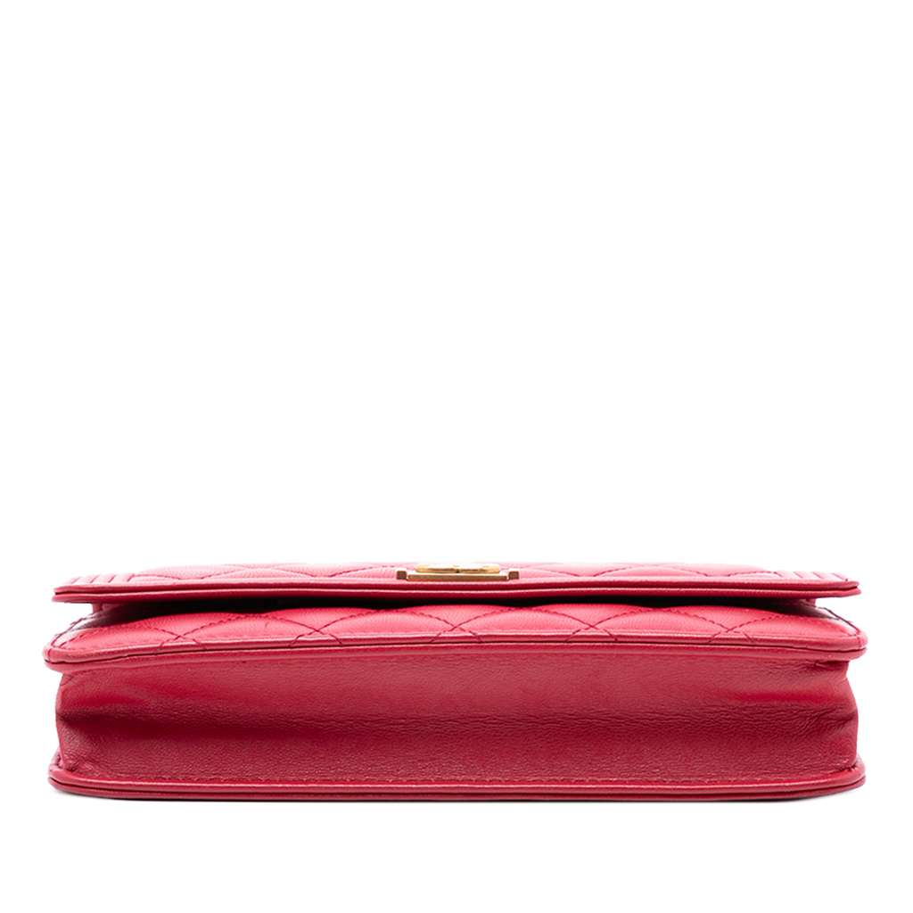 Chanel Quilted Lambskin Boy Wallet On Chain - 3