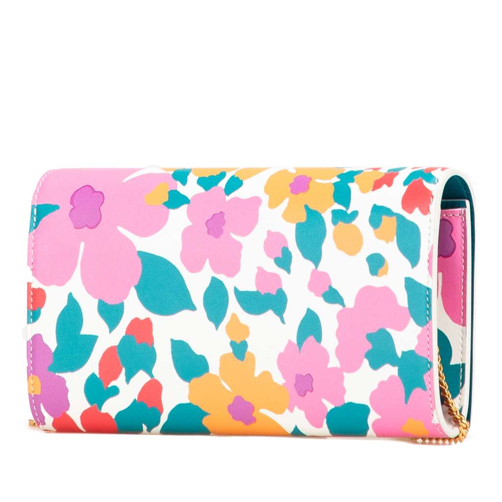 Saint Laurent Floral Printed Leather Wallet On Chain - 2