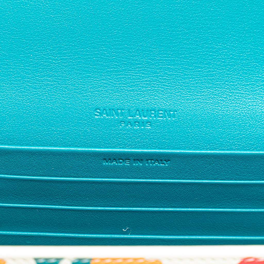 Saint Laurent Floral Printed Leather Wallet On Chain - 5