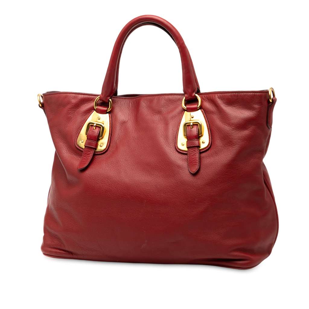 Prada Soft Calfskin Open Convertible Shopping Tote - 2
