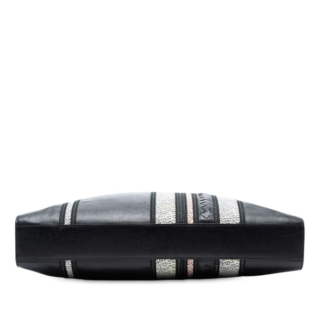 Bottega Veneta Intrecciato Trimmed Nappa Vertical Stripe Tote - 3