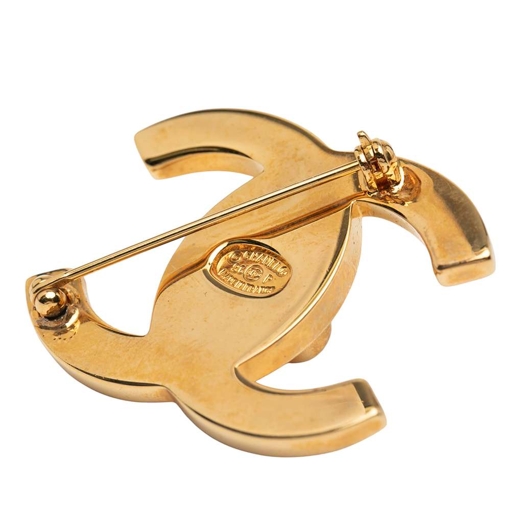 Chanel Gold Plated CC Turn Lock Brooch - 3