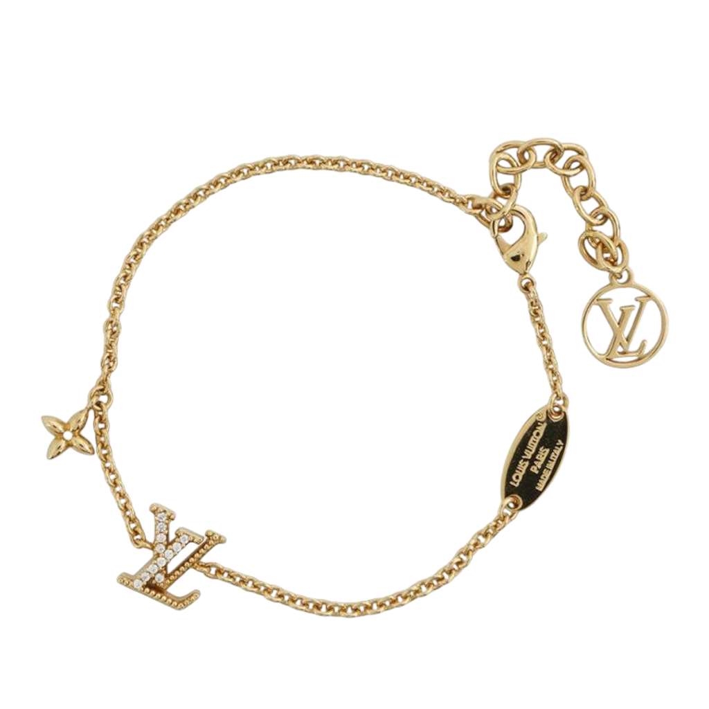 Louis Vuitton Gold Plated Crystal Iconic Bracelet