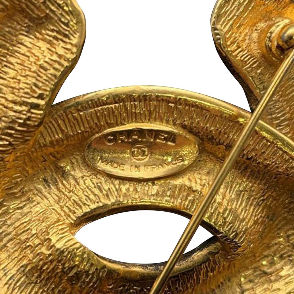 Chanel Gold Plated CC Quilted Brooch - 5