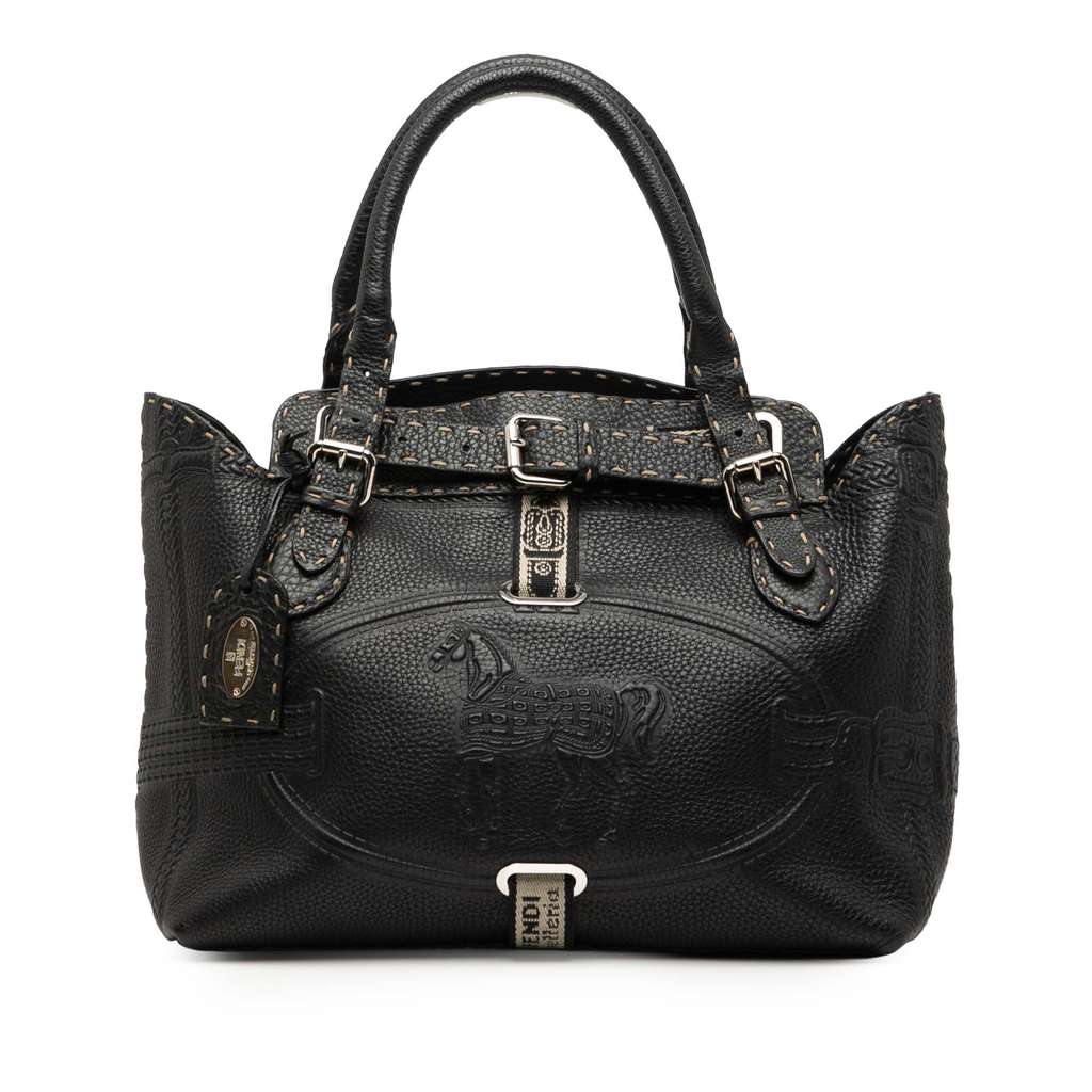 Fendi Leather Selleria Grand Borghese Handbag