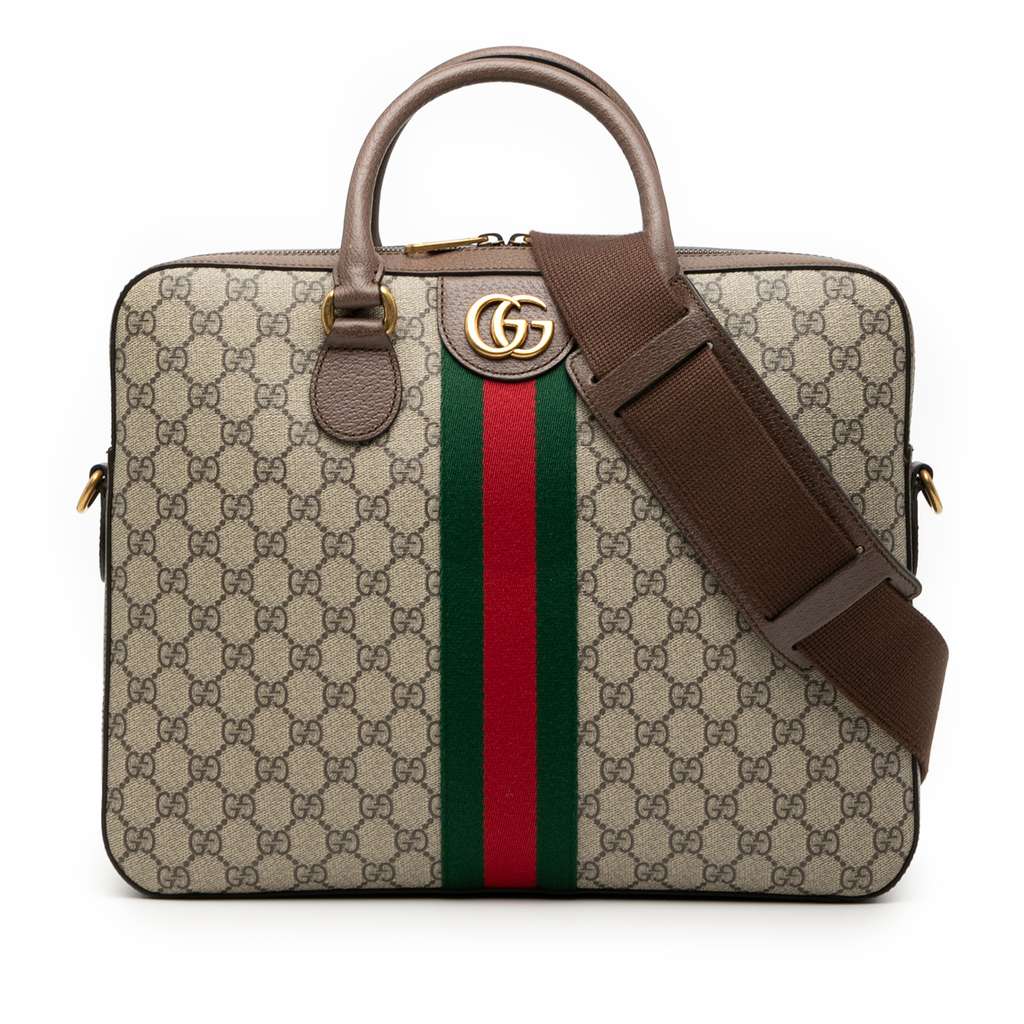 Gucci GG Supreme Ophidia Web Briefcase