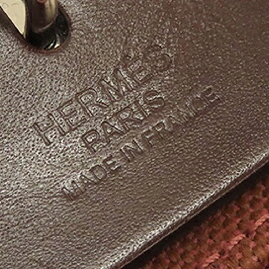 Hermès Toile Criss Viking Vache Hunter Herbag Zip 31 Red Canvas Good - Box View