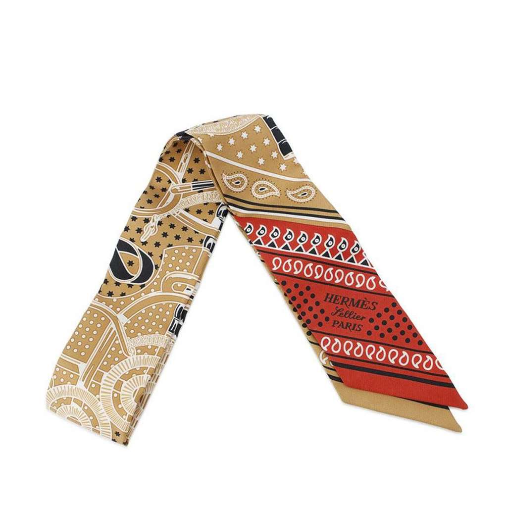 Hermès Eperon d Or Bandana Silk Twilly Scarf - 2