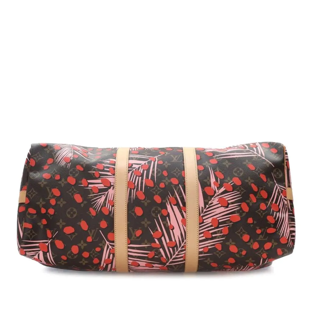 Louis Vuitton Monogram Jungle Dots Keepall Bandouliere 50 Brown Good - Inside View