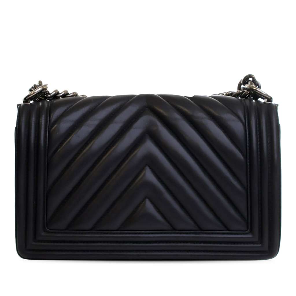 Chanel Old Medium Chevron Lambskin Boy Flap - 2