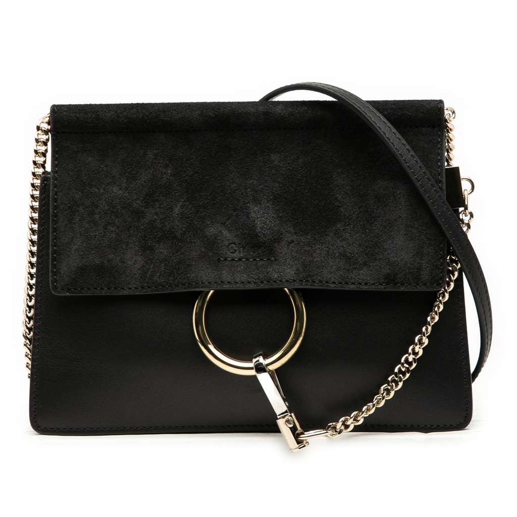 Chloé Small Calfskin and Suede Faye Crossbody