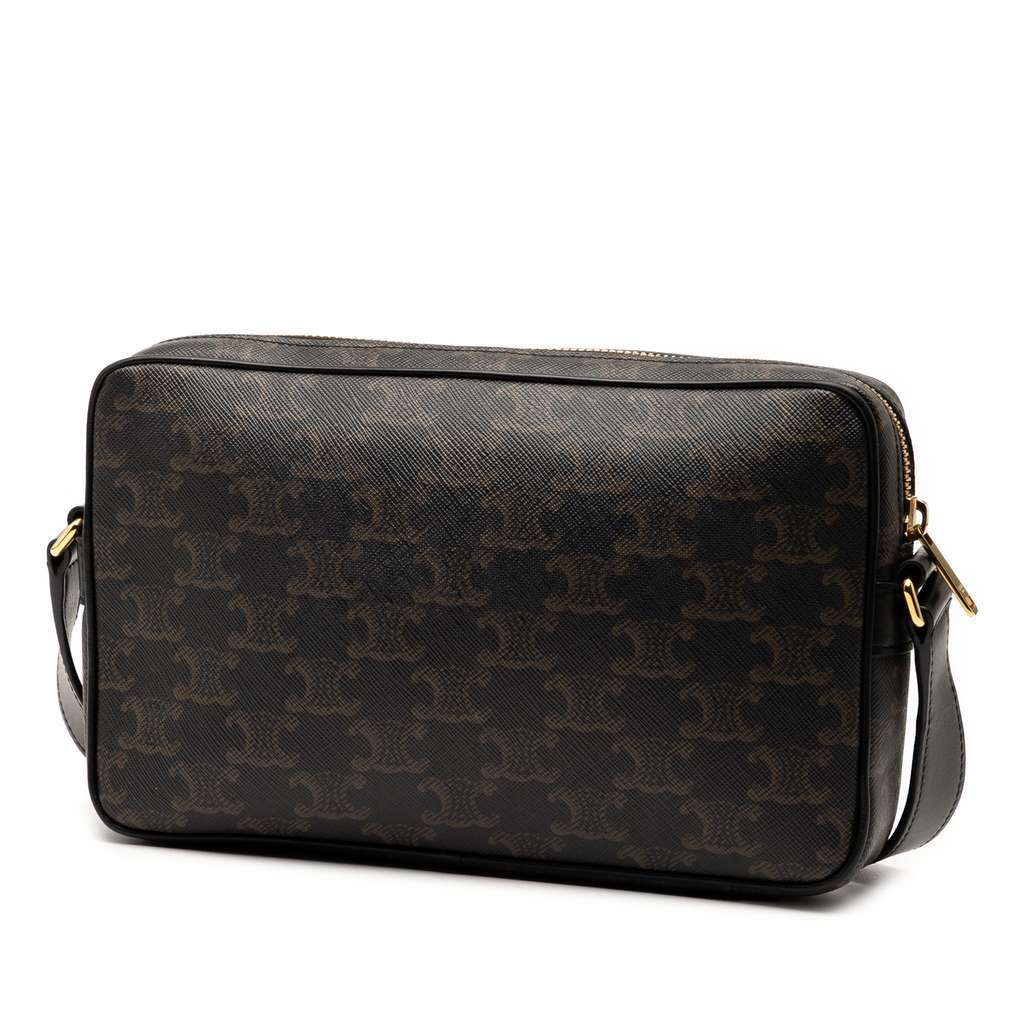 Celine Medium Triomphe Coated Canvas Logo Crossbody - 2