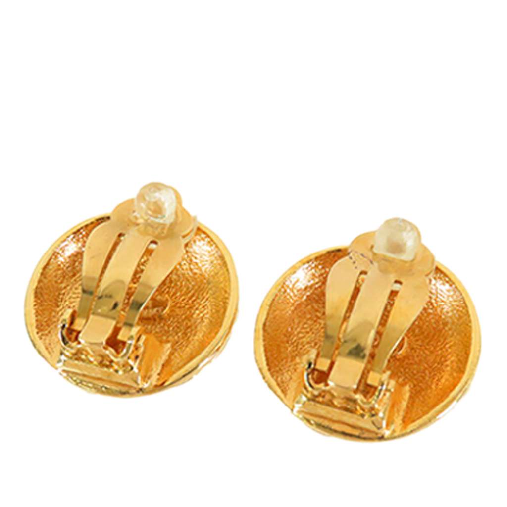 Chanel CC Gold Plated Clip On Earrings - 2