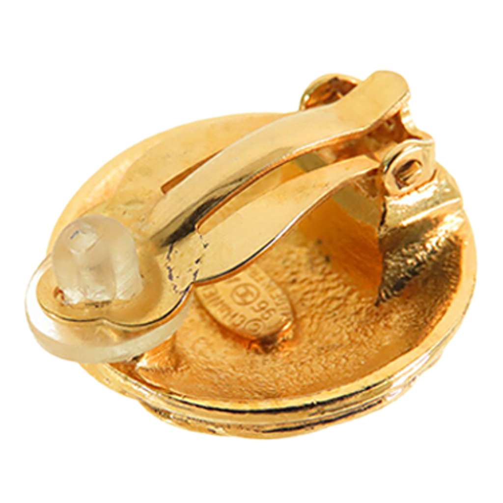 Chanel CC Gold Plated Clip On Earrings - 4