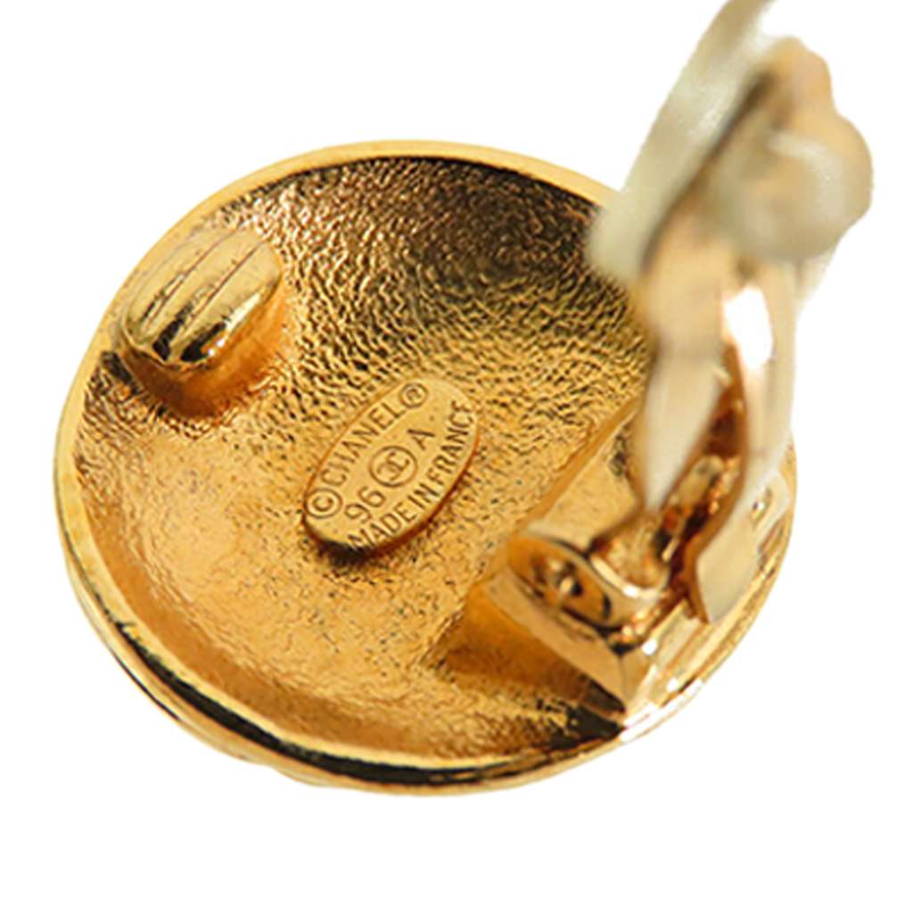 Chanel CC Gold Plated Clip On Earrings - 5