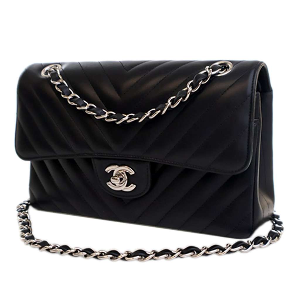 Chanel Small Classic Chevron Lambskin Double Flap - 4