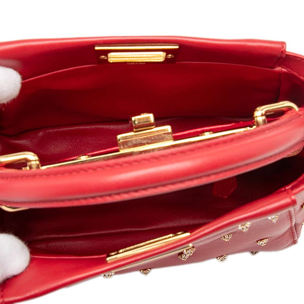 Fendi XS Crystal Star Studded Peekaboo Iconic Satchel - 4