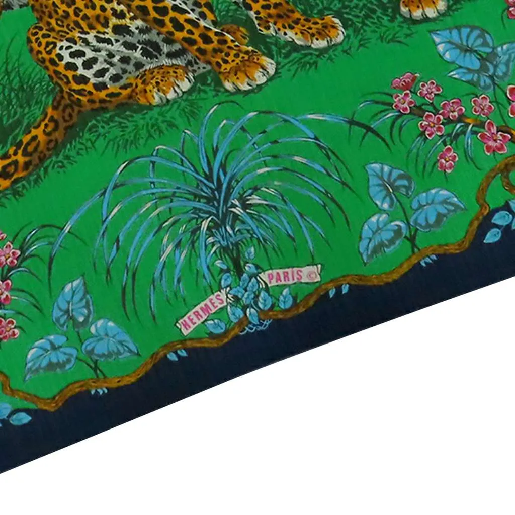 Hermès Jungle Love Cotton Pareo Scarf Green Cotton Good - Back View