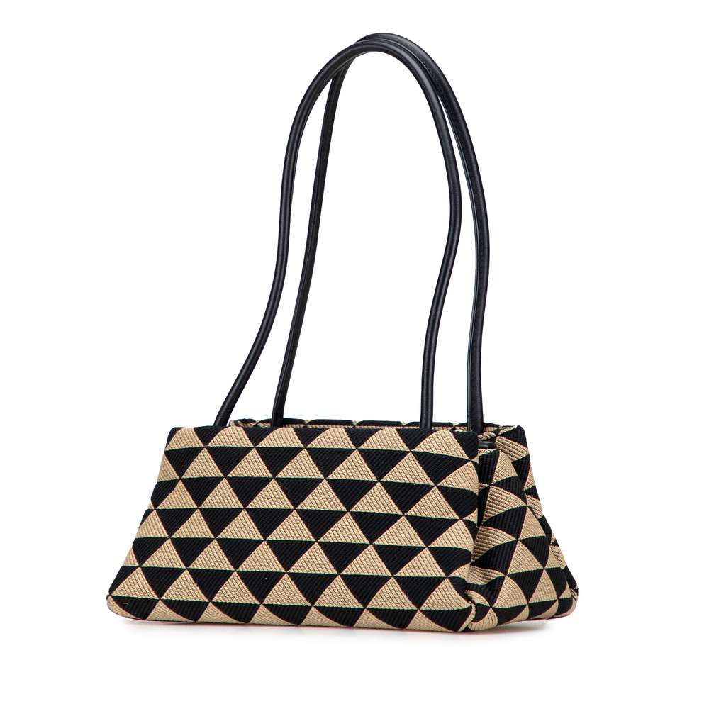 Prada Small Triangolo Symbole Jacquard Embroidered Shoulder Bag - 2