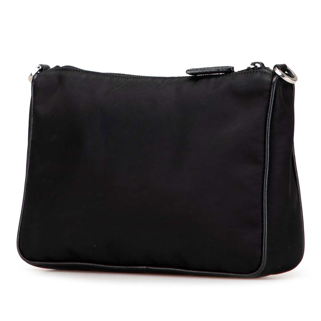 Prada Saffiano Trimmed Re Nylon Zip Top Crossbody - 2