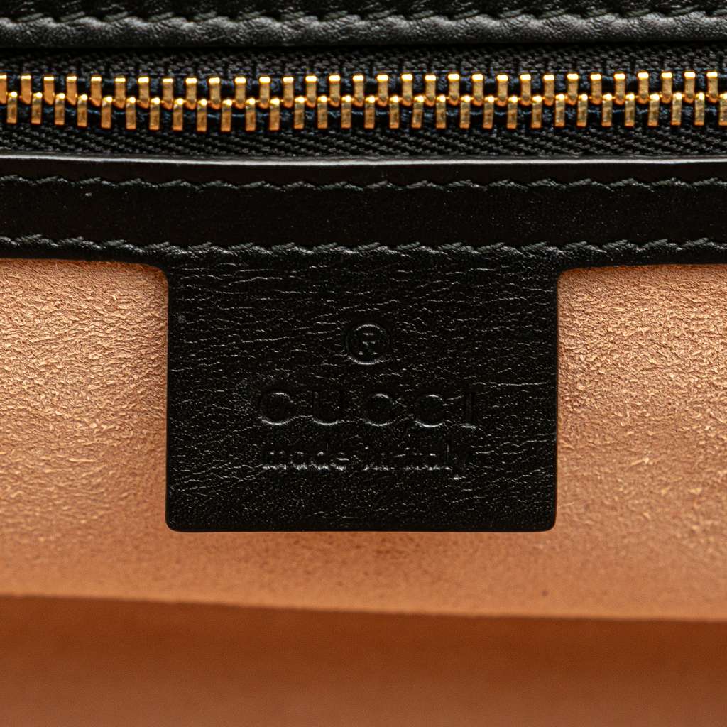 Gucci Small Leather Bamboo Nymphaea Satchel - 5