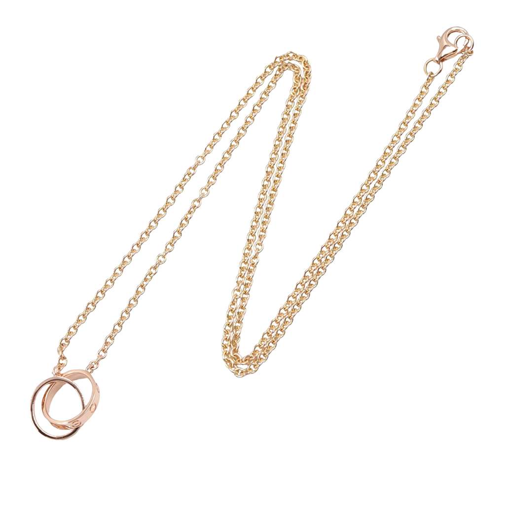 Cartier 18K Rose Gold Love Interlocking Necklace - 5