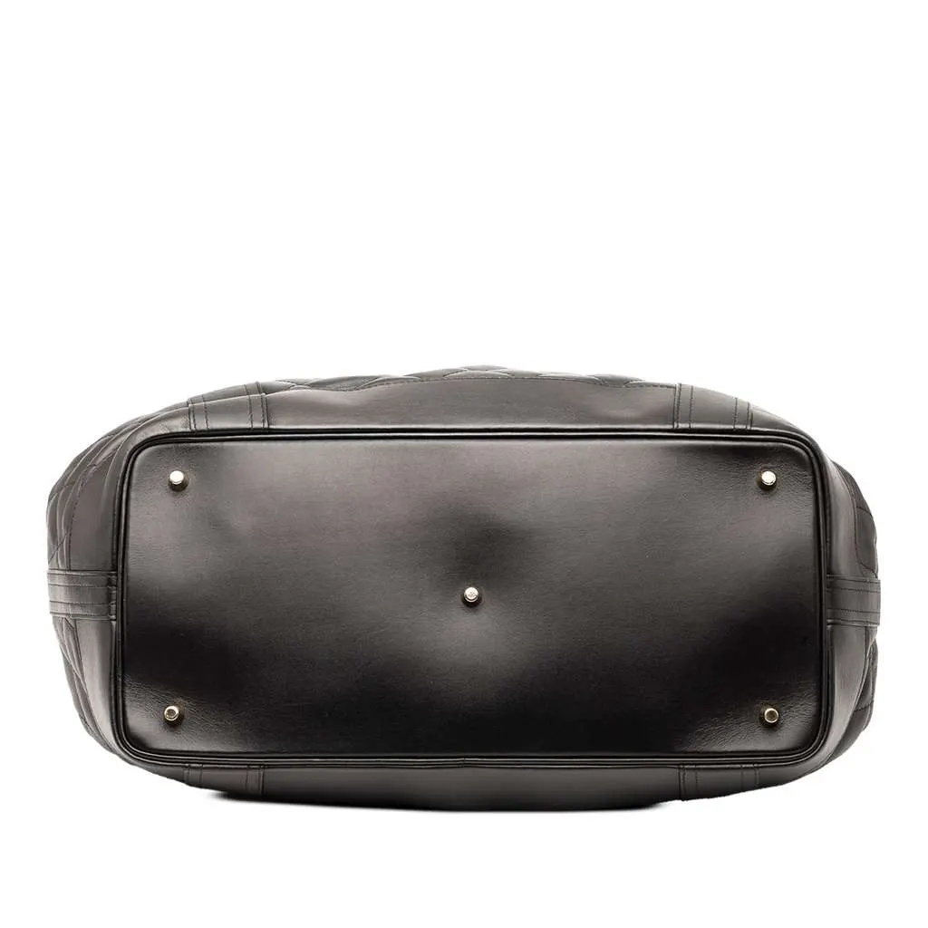 Burberry Large Quilted Leather Beaton Tote Black Leather Good - Inside View