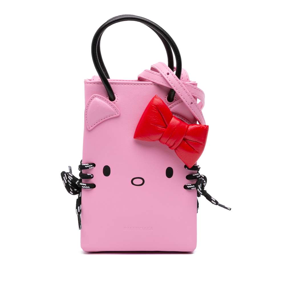 Balenciaga Mini Calfskin Hello Kitty Shopping Phone Holder