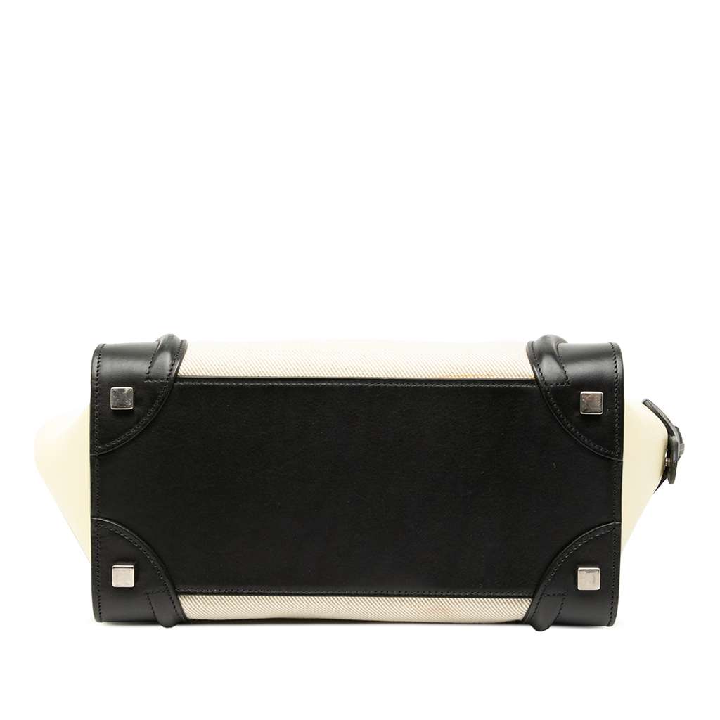 Celine Micro Tricolor Canvas and Leather Luggage Tote - 3