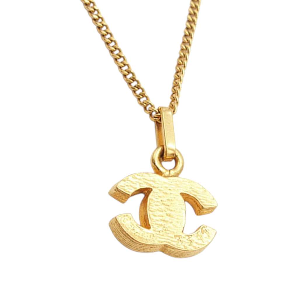 Chanel Gold Plated CC Rhinestone Pendant Necklace - 2