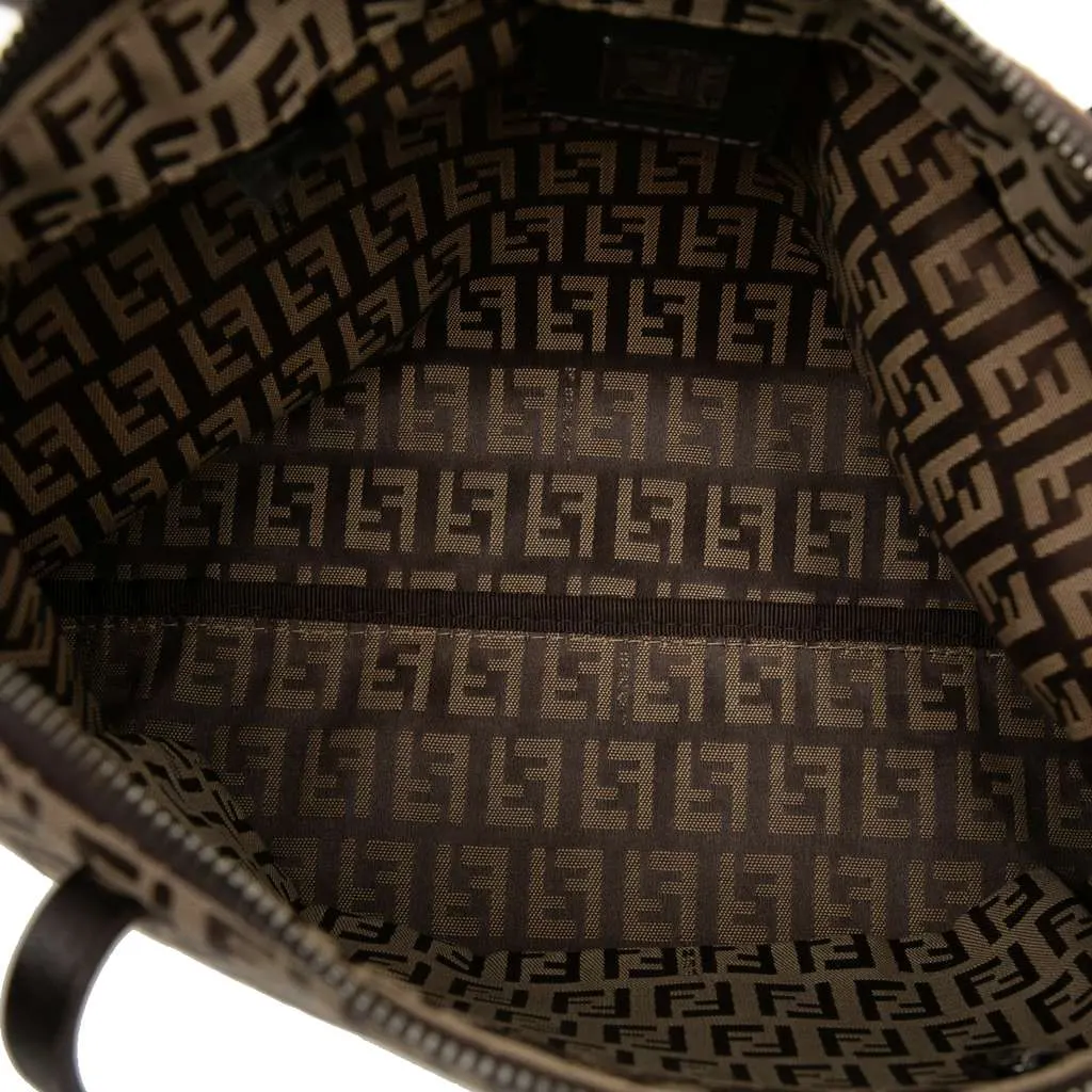 Fendi Zucchino Canvas Tote Brown Canvas Good - Model View