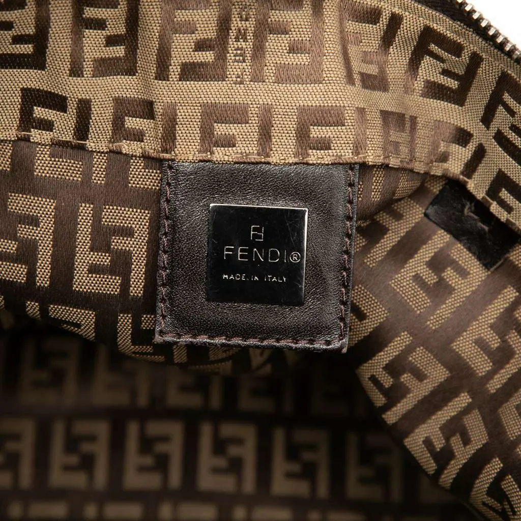 Fendi Zucchino Canvas Tote Brown Canvas Good - Box View