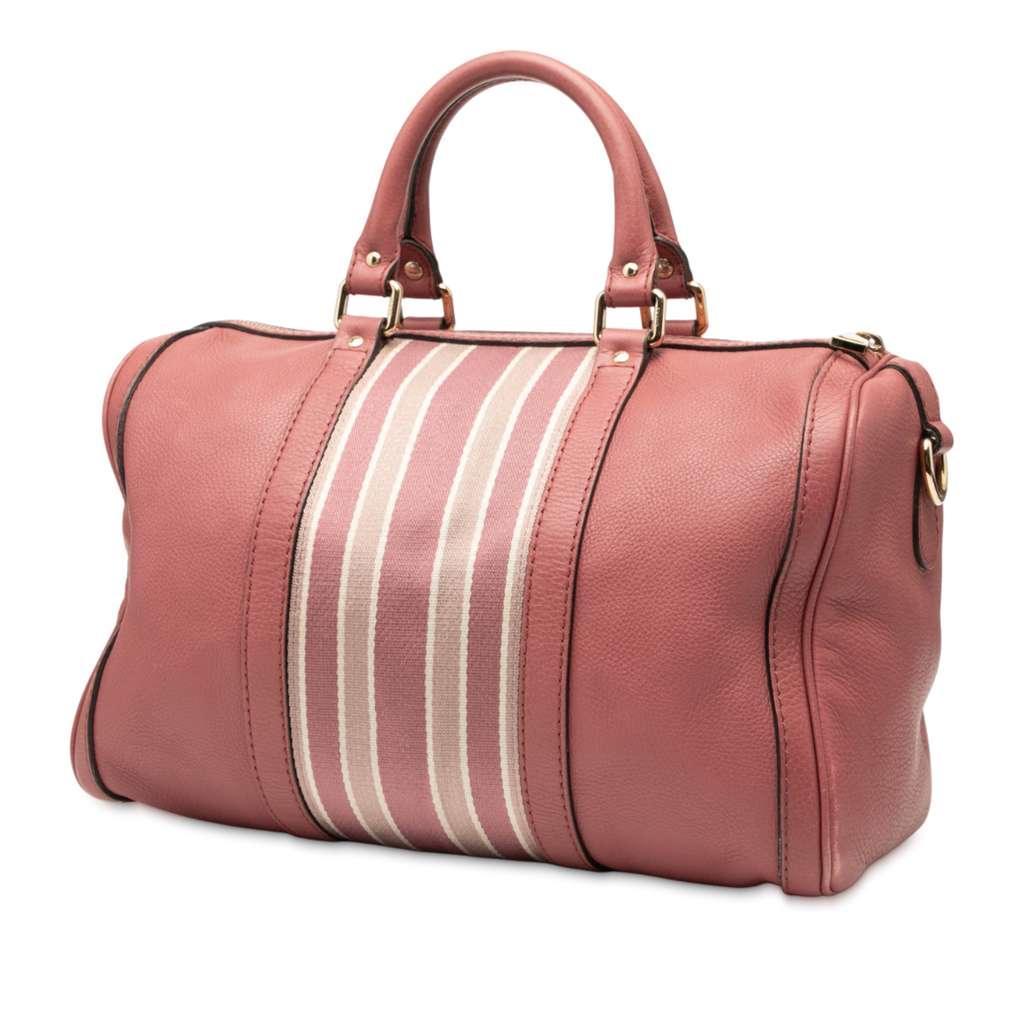 Gucci Medium Calfskin Web Joy Boston Bag - 2