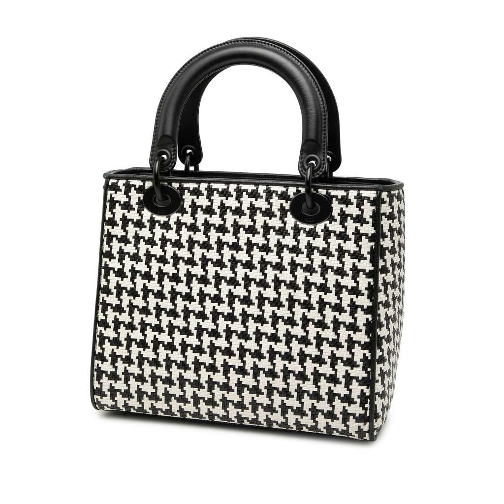 Dior Medium Calfskin Woven Houndstooth Lady Dior - 2