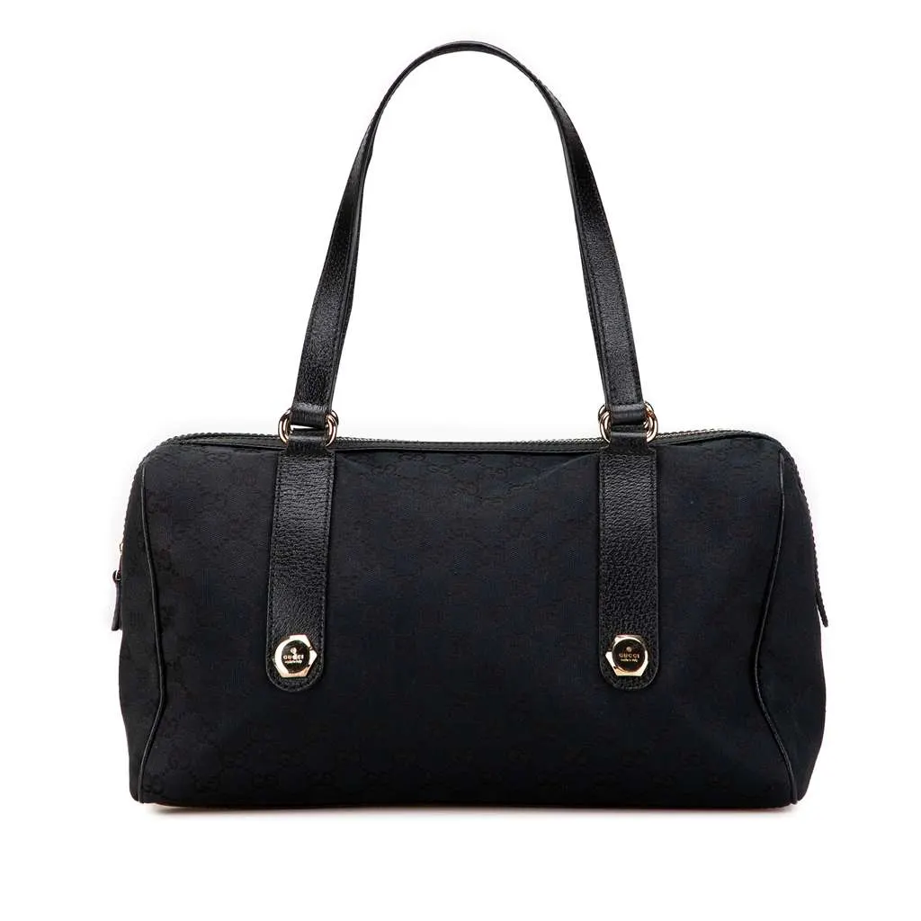 Gucci GG Canvas Charmy Shoulder Bag Black Canvas Good - Front View